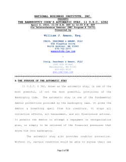 Automatic Stay and Bankruptcy Litigation