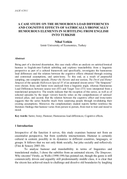 a case study on the humourous load differences and cognitive