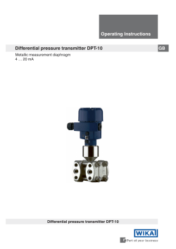 Operating Instructions Differential pressure transmitter DPT-10