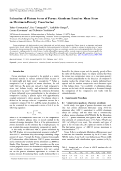 Estimation of Plateau Stress of Porous Aluminum Based on Mean