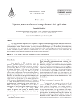 Digestive proteinases from marine organisms and their applications