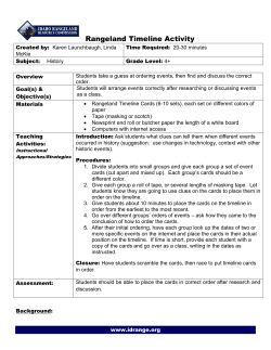 Rangeland Timeline Activity