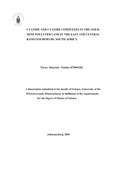 CYANIDE AND CYANIDE COMPLEXES IN THE GOLD- MINE