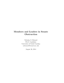 Members and Leaders in Senate Obstruction