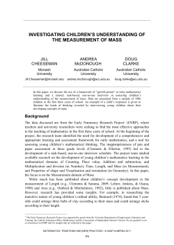 investigating children`s understanding of the measurement of mass