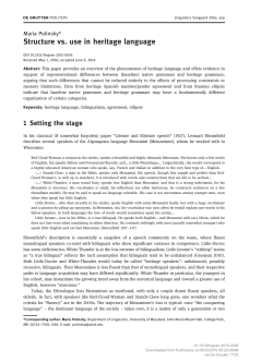 Structure vs. use in heritage language