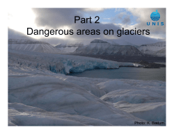 Dangerous areas on glaciers