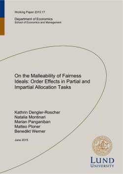 On the Malleability of Fairness Ideals: Order Effects in Partial and