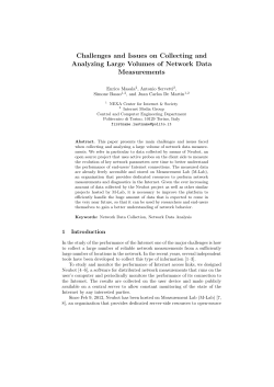 Challenges and Issues on Collecting and Analyzing Large - M-Lab