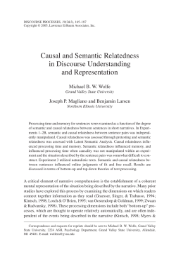 Causal and Semantic Relatedness in Discourse Understanding and