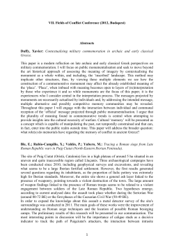 Duffy, Xavier: Contextualising military commemoration in archaic