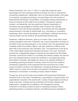 Patricia Arredondo, born July 17, 1945, is a nationally acclaimed