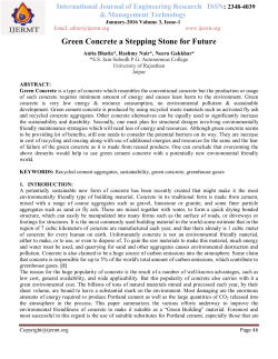 Green concrete: A stepping stone for sustainable future