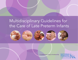 Multidisciplinary Guidelines for the Care of Late Preterm Infants