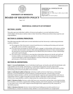 Individual Conflicts of Interest