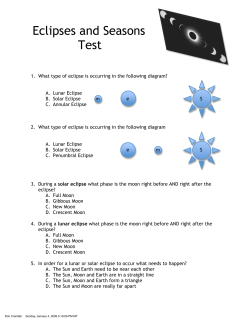 Eclipses and Seasons Test