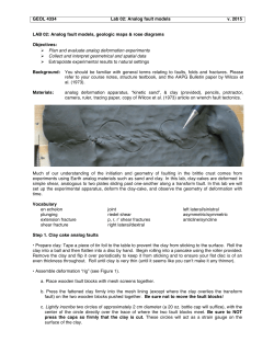 GEOL 4334 Lab 02: Analog fault models v. 2015 LAB 02: Analog