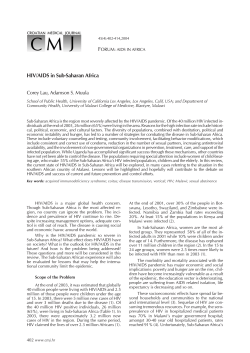 HIV/AIDS in Sub-Saharan Africa