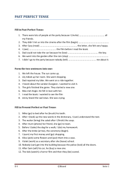past perfect tense - NMS