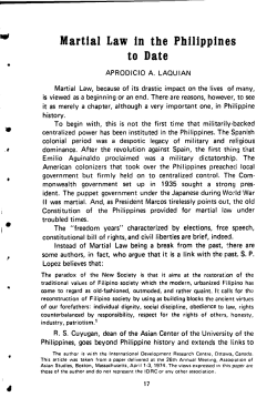 Martial Law In the Philippines to Date
