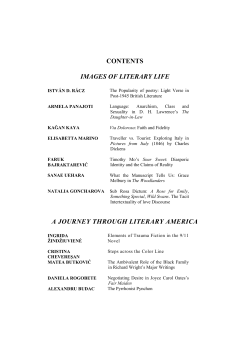 CONTENTS IMAGES OF LITERARY LIFE A JOURNEY THROUGH