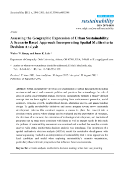 Assessing the Geographic Expression of Urban Sustainability: A