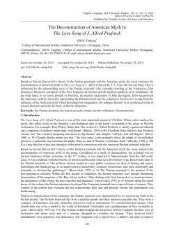 The Deconstruction of American Myth in The Love Song of J. Alfred