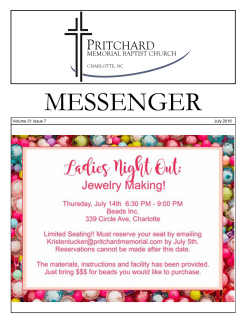 to get the Messenger - Pritchard Memorial Baptist Church &bull; Charlotte