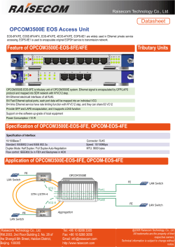 OPCOM3500E EOS Access Unit Datasheet Feature of