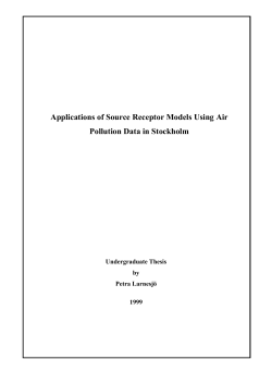 Applications of Source Receptor Models Using Air - SLB