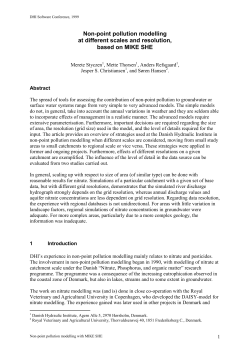Non-point pollution modelling at different scales using MIKE SHE