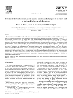 Neutrality tests of conservative-radical amino acid