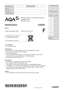GCSE Mathematics Question paper Unit 02 - Number and