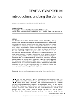 introduction: undoing the demos