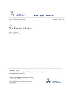 The Kronecker Product - UNF Digital Commons