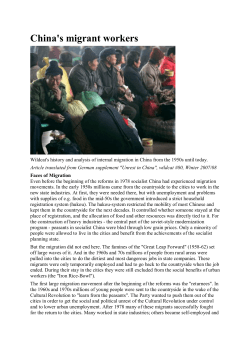 China`s migrant workers