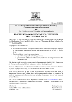 PROCEDURES ON COMMENCEMENT OF SECTION 30 IN