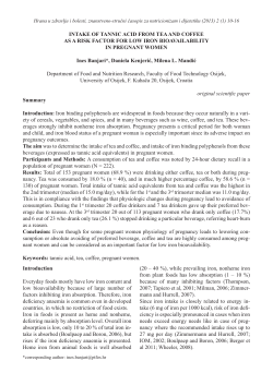 INTAKE OF TANNIC ACID FROM TEA AND COFFEE AS A RISK