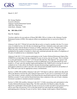 March 15, 2017 Mr. George Hopkins Executive Director Arkansas