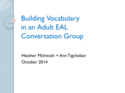 Building Vocabulary in an Adult EAL Conversation Group