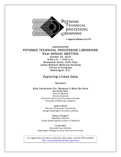 2015 PTPL Annual Meeting Registration Packet