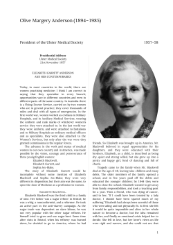 Olive Margery Anderson - Ulster Medical Society