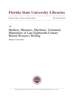 Mothers, Monsters, Machines: Unnatural Maternities in