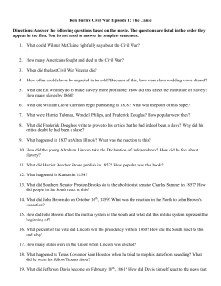 Ken Burn`s Civil War, Episode 1: The Cause