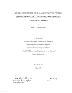 Generation and Use of HLA-A2-Restricted, Peptide