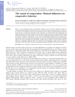 The sound of cooperation: Musical influences on cooperative behavior