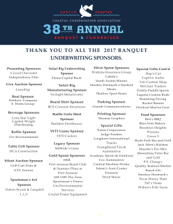 thank you to all the 2017 banquet underwriting sponsors.