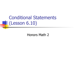 Conditional Statements (Lesson 6.10)