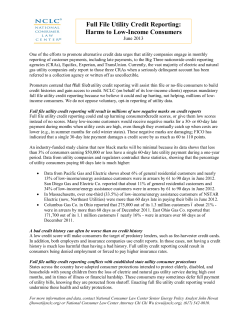 Full File Utility Credit Reporting: Harms to Low