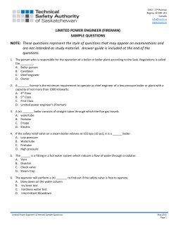 LIMITED POWER ENGINEER (FIREMAN) SAMPLE QUESTIONS